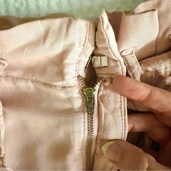 Anthropologie Blythe Wide Leg Paperbag Pants in Blush Pink Casual Size 10 Preppy - Picture 11 of 12